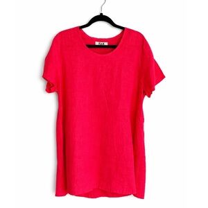 Flax Linen Top Shirt Lagenlook Minimalist Tunic Blouse Medium M